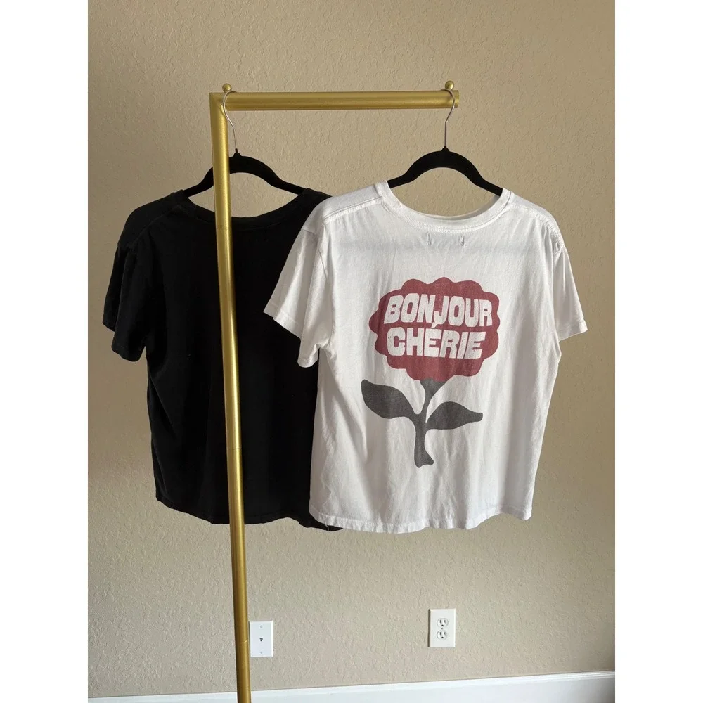 Girl Dangerous Graphic Tee Bundle Black Blue Rose White Bonjour Cherie Medium